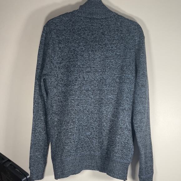 Buffalo David Bitton Blue Speckled Collared Knit Men's Sweater Long-Sleeved Med - Picture 2 of 16